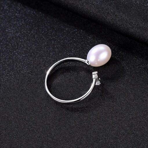 Wholesale Trendy Freesize Freshwater Pearl Silver Ring 5