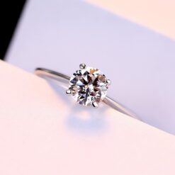 Wholesale 1 Carat 6mm Hearts Arrows Cubic Silver Engagement Ring 2