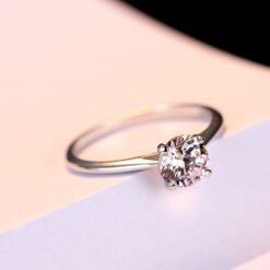 Wholesale 1 Carat 6mm Hearts Arrows Cubic Silver Engagement Ring 3