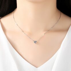 Wholesale 1 Carat Cubic Zirconia S925 Sterling Silver Necklace 1