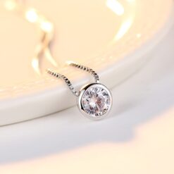 Wholesale 1 Carat Cubic Zirconia S925 Sterling Silver Necklace 4