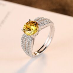 Wholesale 925 Silver American Style Ring CZ Crystal 5
