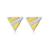 Wholesale 925 Silver Brushed Triangle Earrings