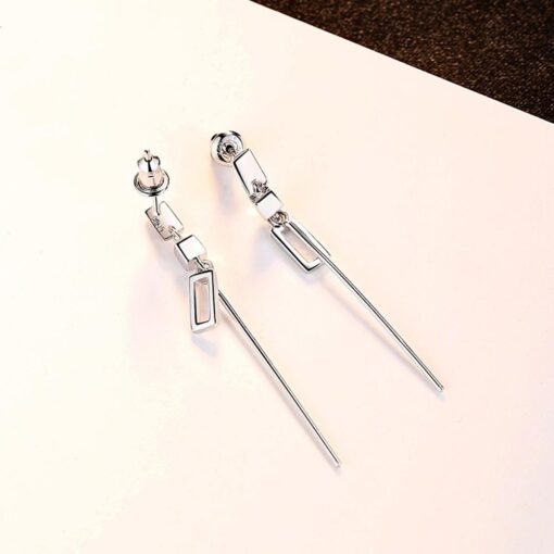 Wholesale 925 Silver Geometric Hanging Earrings Women 2