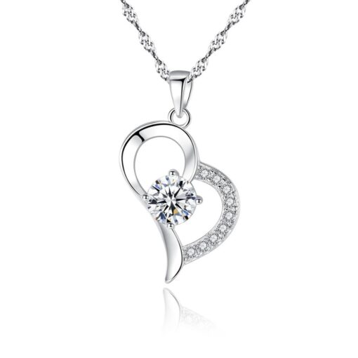 Wholesale 925 Silver Heart Women Love Necklace