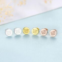 Wholesale 925 Sterling Silver Brushed Coin Stud 2