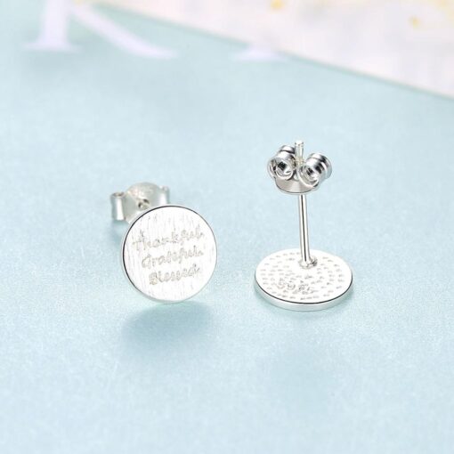 Wholesale 925 Sterling Silver Brushed Coin Stud 4