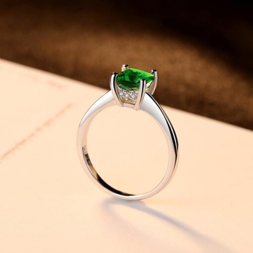 Wholesale 925 Sterling Silver Emerald Engagement Rings 3