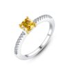 Wholesale 925 Sterling Silver Yellow Zircon Engagement Rings