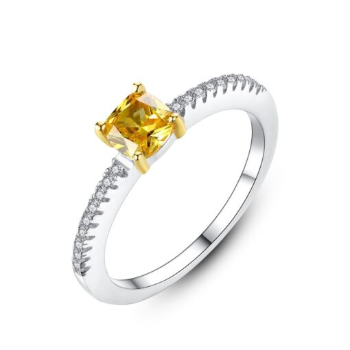 Wholesale 925 Sterling Silver Yellow Zircon Engagement Rings