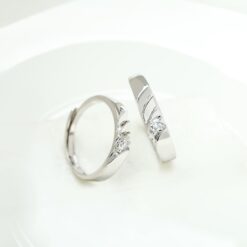 Wholesale Adjustable 925 Sterling Silver Lovers CZ Ring 2