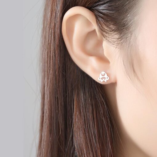 Wholesale Baby Sterling Silver Bear Earrings Minimal 3