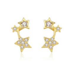 Wholesale CZ Pave Star Brushed Earrings