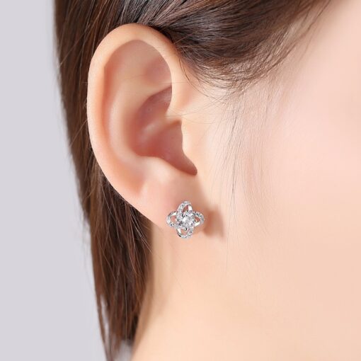 Wholesale Charm Flower Shape Sterling Silver 925 Earring 2