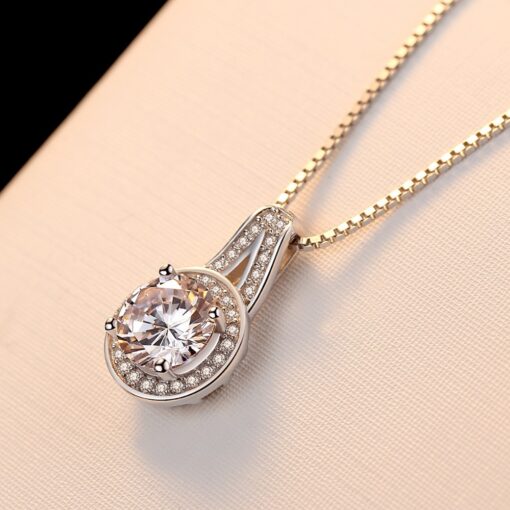 Wholesale Christmas Gift Vintage AAA Cubic Zirconia silver necklace 3