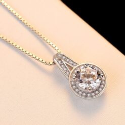 Wholesale Christmas Gift Vintage AAA Cubic Zirconia silver necklace 4