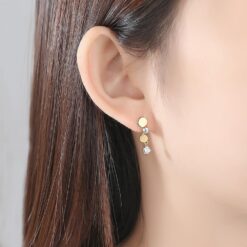 Wholesale Circle Zirconia Womens Earrings 925 Sterling 2