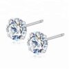 Wholesale Classic 6mm Round Stone Silver Stud Earrings