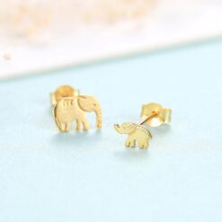 Wholesale Cute Animal Elephant Brush Sterling Silver Earrings 5