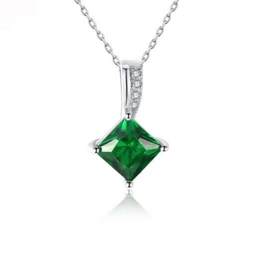 Wholesale Emerald Square CZ Crystal Pendant Chain