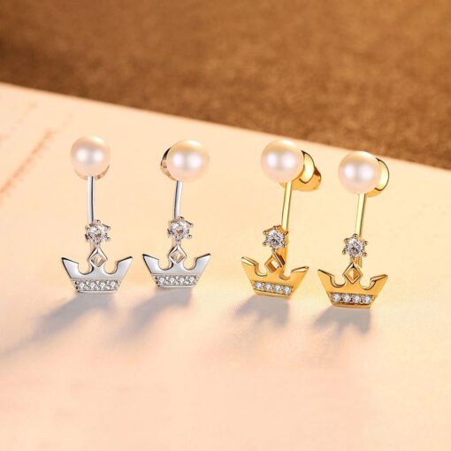 Wholesale Exquisite Crown Shaped 925 Silver Stud 3