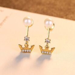 Wholesale Exquisite Crown Shaped 925 Silver Stud 4