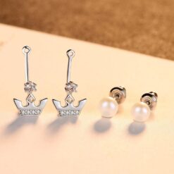 Wholesale Exquisite Crown Shaped 925 Silver Stud 5