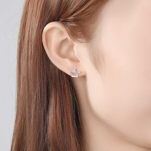 Wholesale Exquisite Crown Shaped CZ Bridal Stud Earrings 2