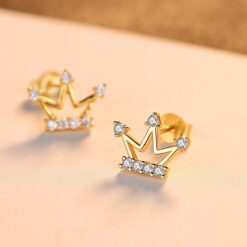 Wholesale Exquisite Crown Shaped CZ Bridal Stud Earrings 4