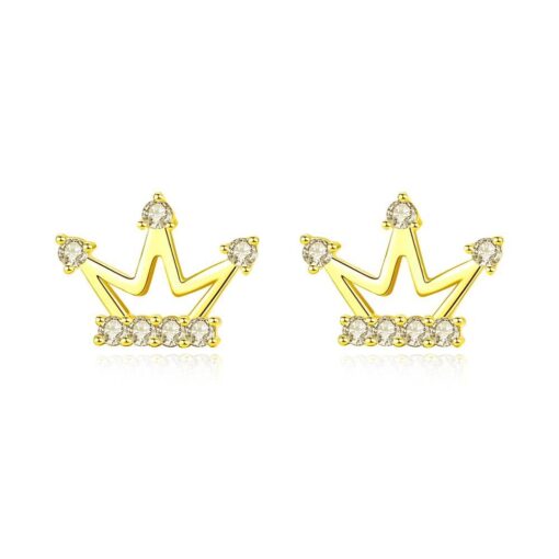 Wholesale Exquisite Crown Shaped CZ Bridal Stud Earrings