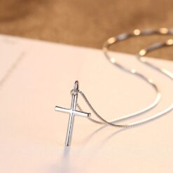 Wholesale Fashion Simple Cross Pendant Necklace Fine Sterling Silver 925 3