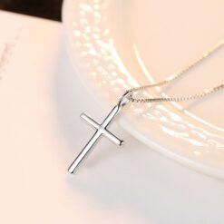 Wholesale Fashion Simple Cross Pendant Necklace Fine Sterling Silver 925 4