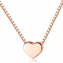Wholesale Genuine 925 Sterling Silver Heart Shape Necklace