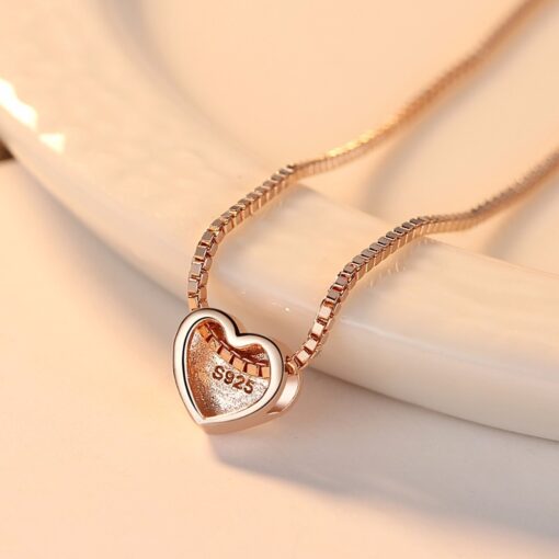 Wholesale Genuine 925 Sterling Silver Heart Shape Necklace 3