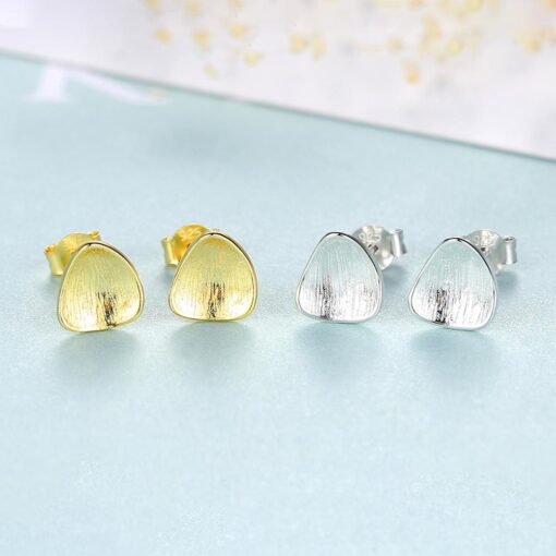 Wholesale Gold Plated Brushed Mininalist Stud Earrings 3