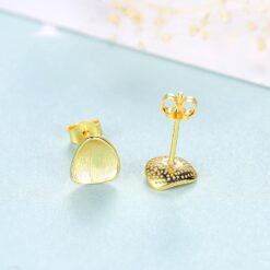 Wholesale Gold Plated Brushed Mininalist Stud Earrings 5