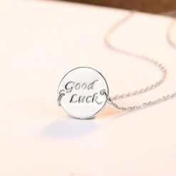 Wholesale Good Luck Letter Bar Pendant Necklace 3