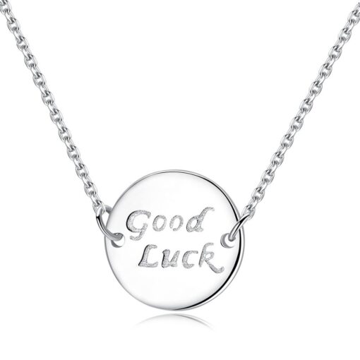 Wholesale Good Luck Letter Bar Pendant Necklace