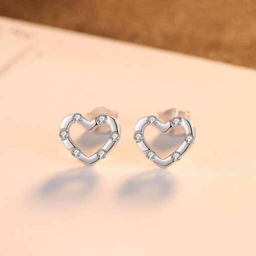 Wholesale Heart Design Stud Earrings 925 Sterling 5