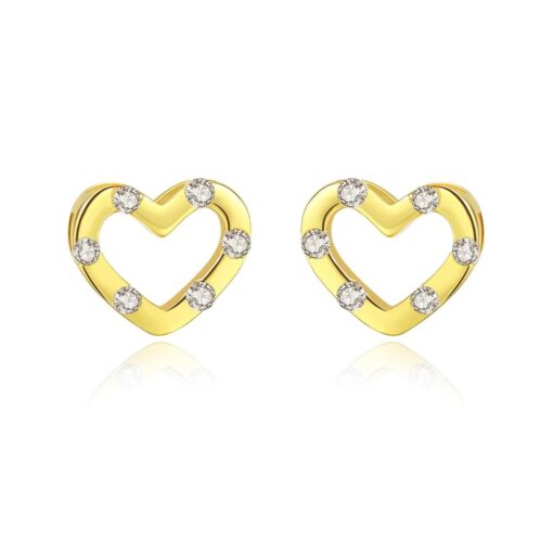 Wholesale Heart Design Stud Earrings 925 Sterling