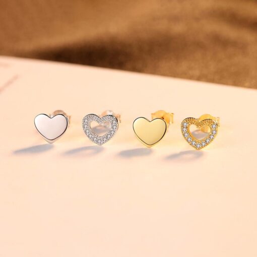 Wholesale Heart Zirconia Elegant Earrings 925 Sterling 3