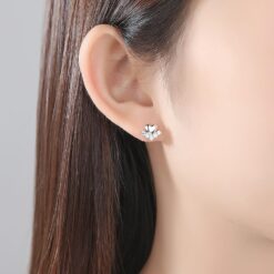 Wholesale Heart Zirconia Womens Earrings 925 Sterling 1