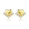 Wholesale Heart Zirconia Womens Earrings 925 Sterling