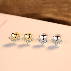 Wholesale Heart Zirconia Womens Earrings 925 Sterling 2