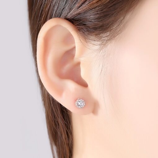 Wholesale High Quality Shiny Circle Elegant CZ Crystal Earrings 2