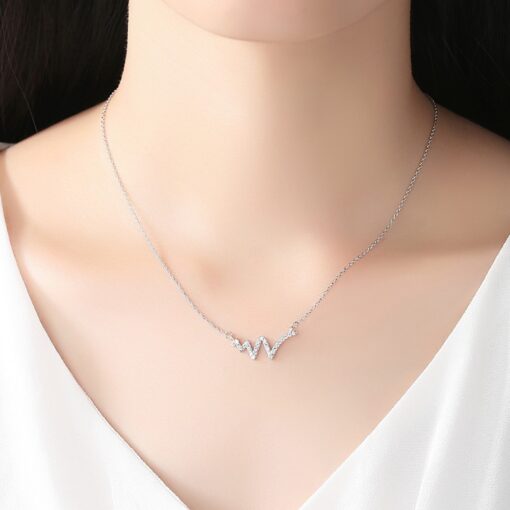 Wholesale Korean CZ Diamond Antiallergic 925 Sterling Silver Choker Necklace 2