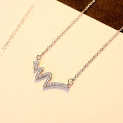 Wholesale Korean CZ Diamond Antiallergic 925 Sterling Silver Choker Necklace 5