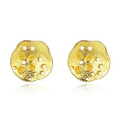 Wholesale Leaf Sterling Silver Gold Plated Earrings