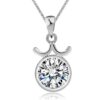 Wholesale Libra Lucky 925 sterling silver rhodium plated necklace