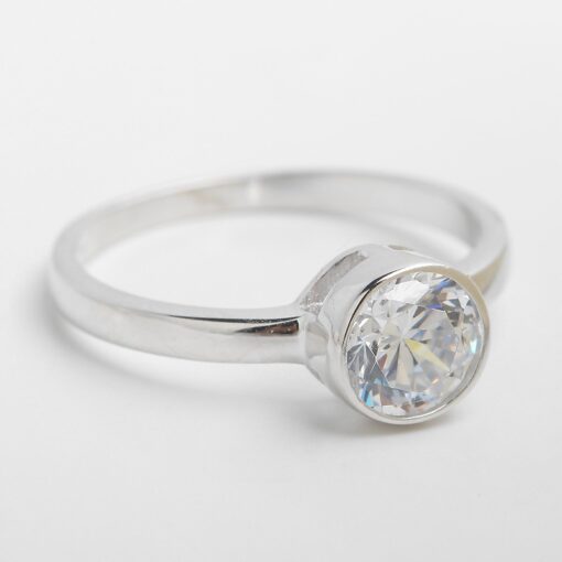 Wholesale Luxury CZ Diamond 925 Pure Sterling Silver Wedding Ring 2